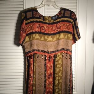 Dress medium, resort vacation maxi beaded dress